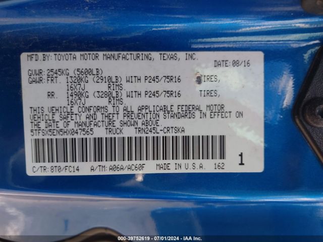 Photo 8 VIN: 5TFSX5EN5HX047565 - TOYOTA TACOMA 