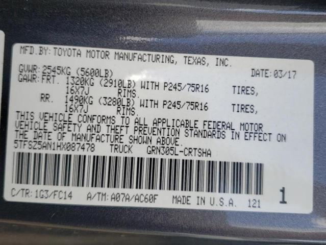 Photo 11 VIN: 5TFSZ5AN1HX087478 - TOYOTA TACOMA ACC 