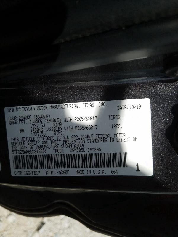 Photo 9 VIN: 5TFSZ5AN6LX216291 - TOYOTA TACOMA ACC 