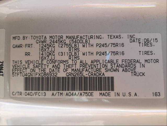 Photo 9 VIN: 5TFTU4GN1FX086932 - TOYOTA TACOMA PRE 