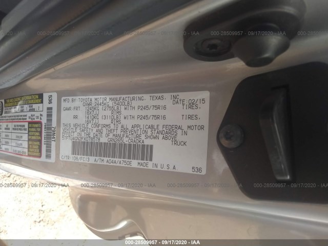 Photo 8 VIN: 5TFTU4GN2FX078578 - TOYOTA TACOMA 