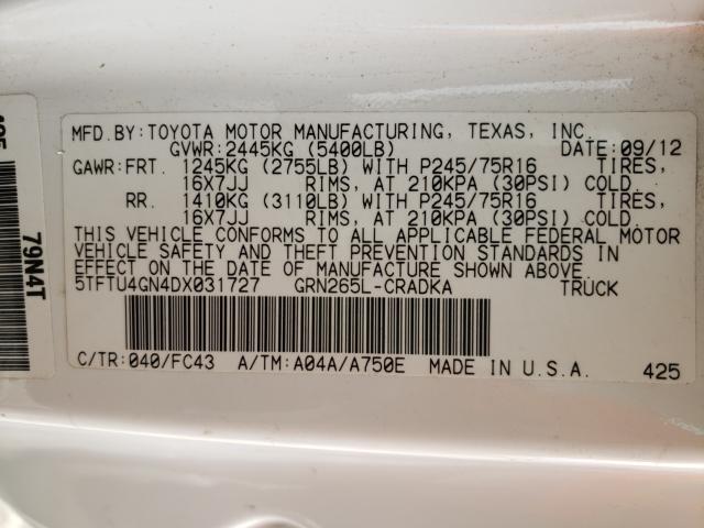 Photo 9 VIN: 5TFTU4GN4DX031727 - TOYOTA TACOMA PRE 