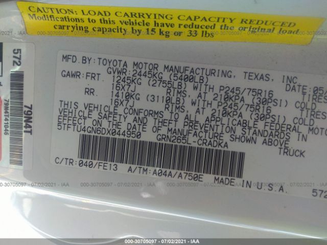 Photo 8 VIN: 5TFTU4GN6DX044950 - TOYOTA TACOMA 