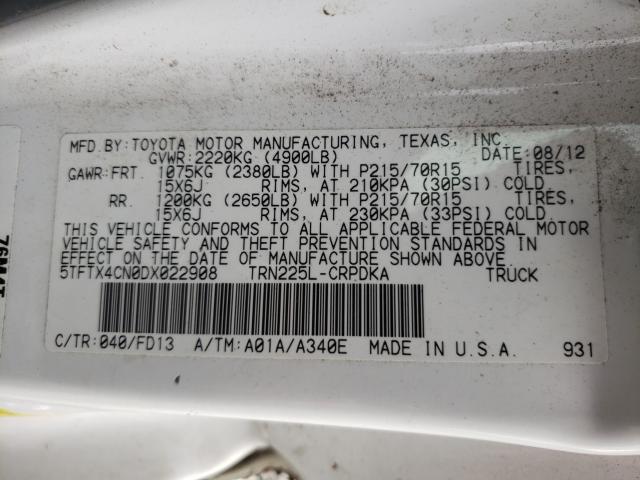 Photo 9 VIN: 5TFTX4CN0DX022908 - TOYOTA TACOMA ACC 