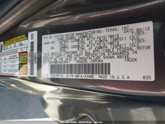 Photo 8 VIN: 5TFTX4CN0DX023847 - TOYOTA TACOMA 