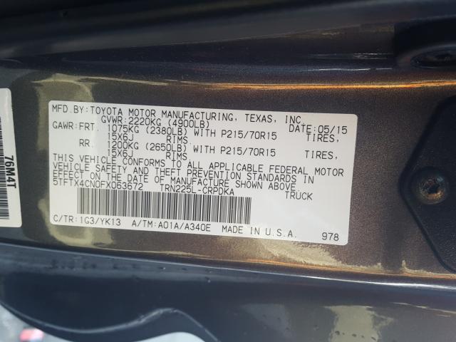 Photo 9 VIN: 5TFTX4CN0FX063672 - TOYOTA TACOMA ACC 