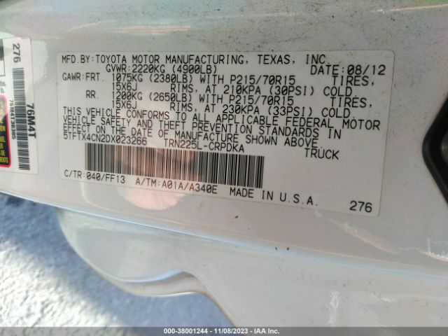 Photo 8 VIN: 5TFTX4CN2DX023266 - TOYOTA TACOMA 