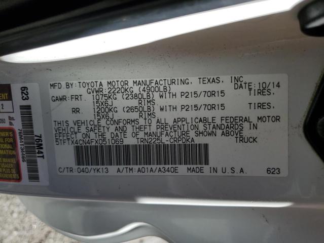 Photo 11 VIN: 5TFTX4CN4FX051069 - TOYOTA TACOMA 