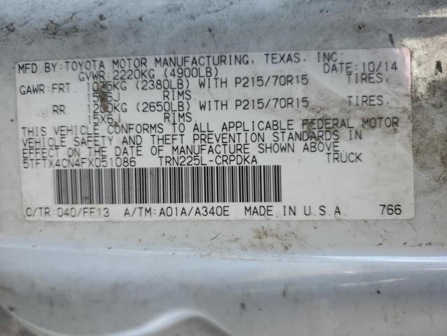 Photo 12 VIN: 5TFTX4CN4FX051086 - TOYOTA TACOMA ACC 