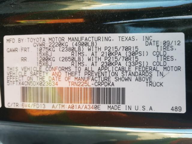 Photo 9 VIN: 5TFTX4CN5DX023634 - TOYOTA TACOMA ACC 