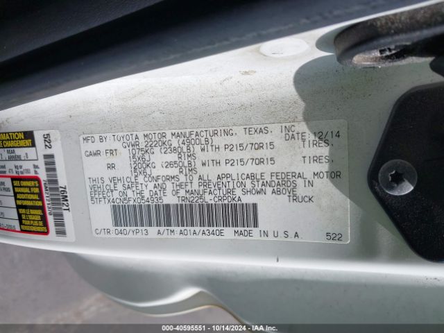 Photo 8 VIN: 5TFTX4CN5FX054935 - TOYOTA TACOMA 