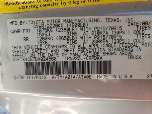 Photo 9 VIN: 5TFTX4CN7DX024560 - TOYOTA TACOMA ACC 