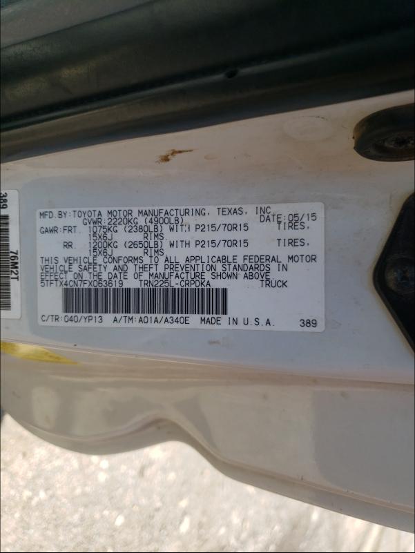 Photo 9 VIN: 5TFTX4CN7FX063619 - TOYOTA TACOMA ACC 