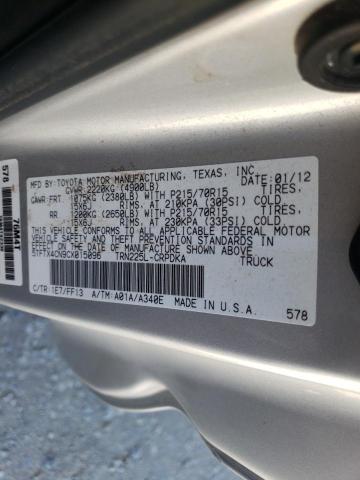 Photo 9 VIN: 5TFTX4CN9CX015096 - TOYOTA TACOMA ACC 