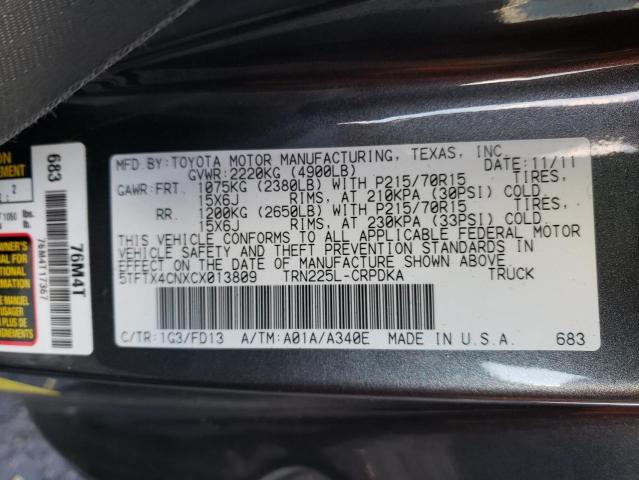 Photo 11 VIN: 5TFTX4CNXCX013809 - TOYOTA TACOMA ACC 