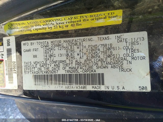 Photo 8 VIN: 5TFTX4GN7EX029267 - TOYOTA TACOMA 