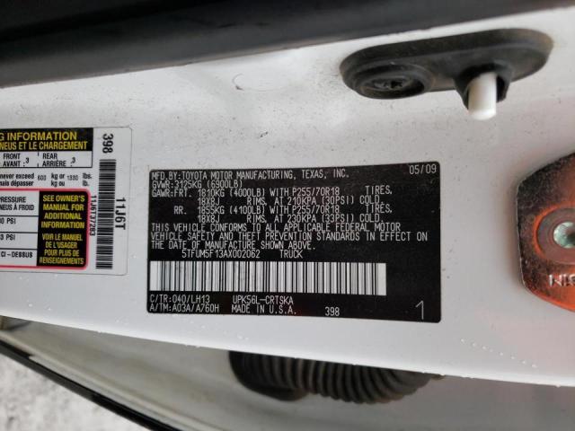 Photo 9 VIN: 5TFUM5F13AX002062 - TOYOTA TUNDRA DOU 