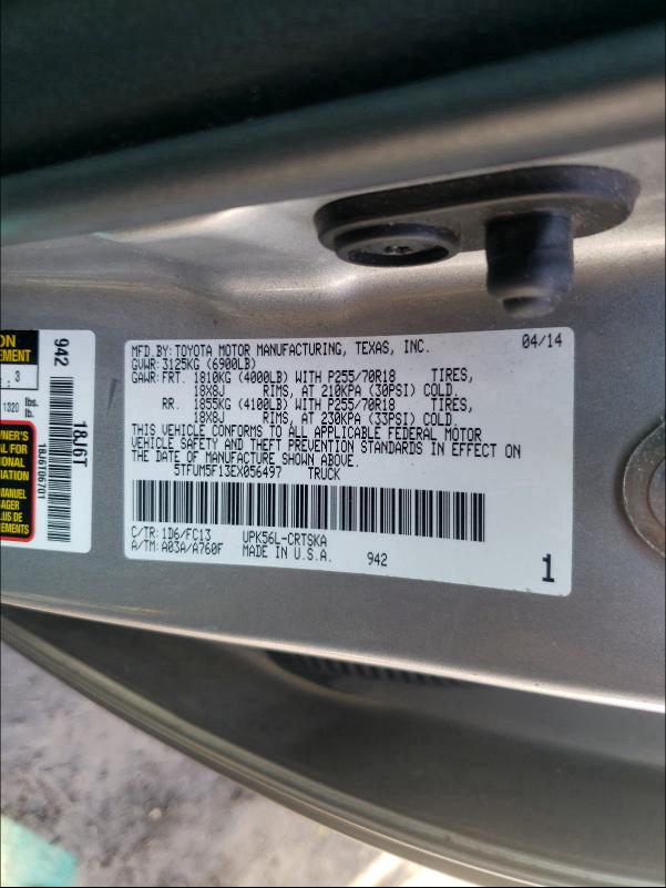 Photo 9 VIN: 5TFUM5F13EX056497 - TOYOTA TUNDRA DOU 