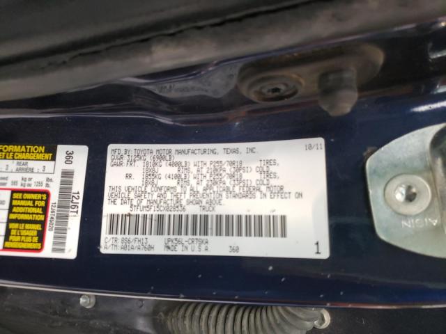 Photo 9 VIN: 5TFUM5F15CX028536 - TOYOTA TUNDRA DOU 