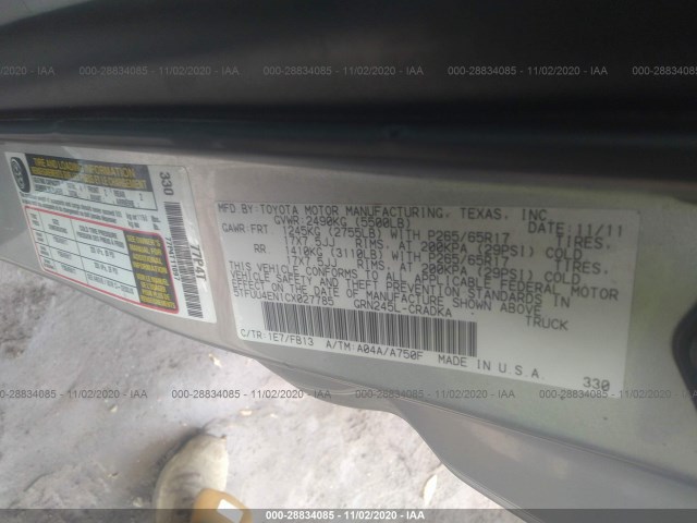 Photo 8 VIN: 5TFUU4EN1CX027785 - TOYOTA TACOMA 