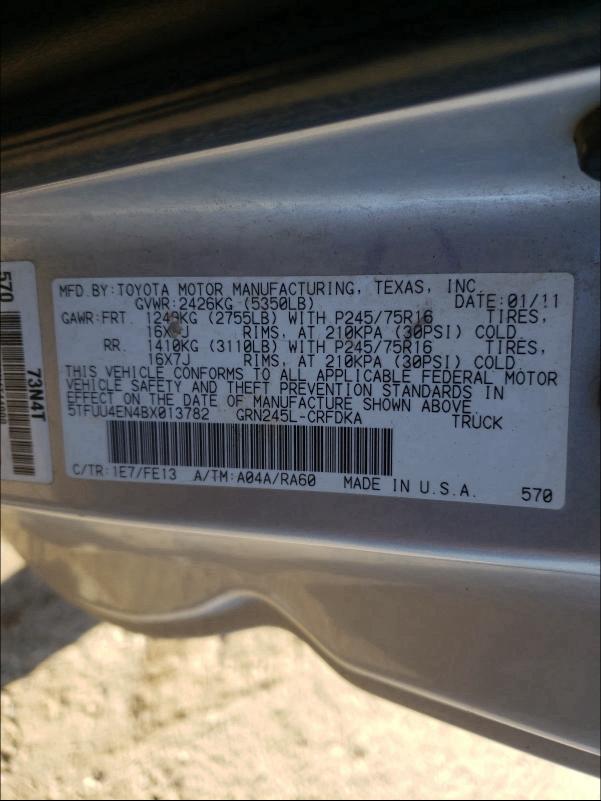 Photo 9 VIN: 5TFUU4EN4BX013782 - TOYOTA TACOMA ACC 