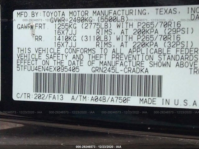 Photo 8 VIN: 5TFUU4EN4EX095405 - TOYOTA TACOMA 