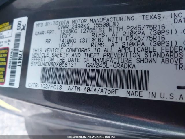 Photo 8 VIN: 5TFUU4EN8DX058131 - TOYOTA TACOMA 