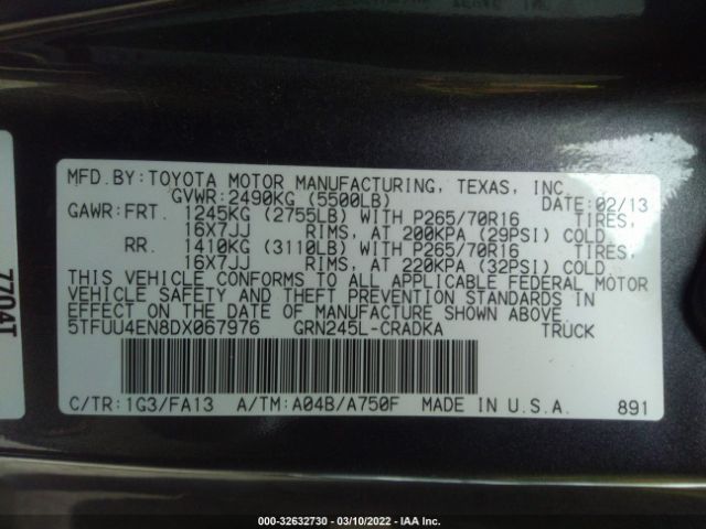 Photo 8 VIN: 5TFUU4EN8DX067976 - TOYOTA TACOMA 