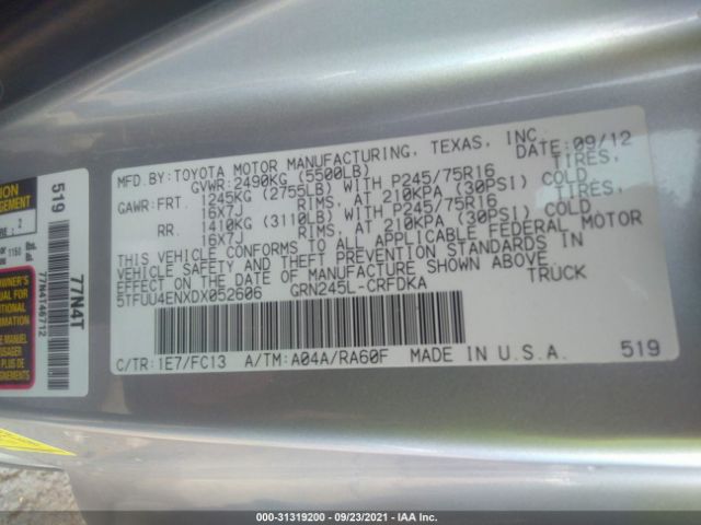 Photo 8 VIN: 5TFUU4ENXDX052606 - TOYOTA TACOMA 