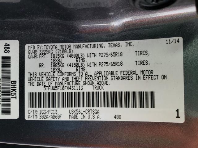 Photo 9 VIN: 5TFUW5F10FX431113 - TOYOTA TUNDRA SR5 