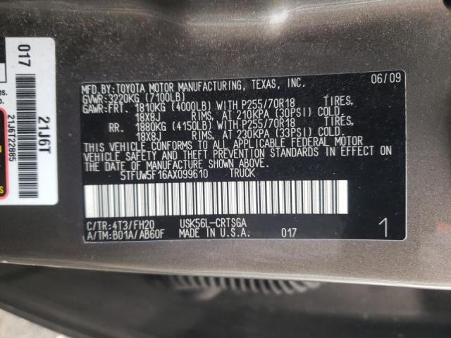 Photo 11 VIN: 5TFUW5F16AX099610 - TOYOTA TUNDRA DOU 