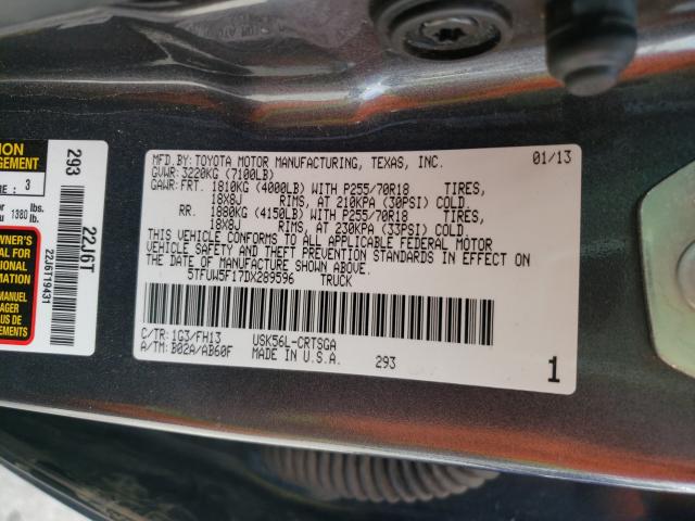 Photo 9 VIN: 5TFUW5F17DX289596 - TOYOTA TUNDRA DOU 