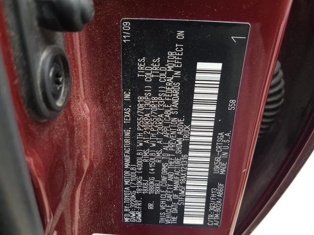 Photo 9 VIN: 5TFUW5F18AX121316 - TOYOTA TUNDRA DOU 