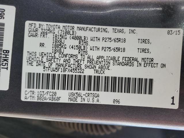 Photo 11 VIN: 5TFUW5F18FX455322 - TOYOTA TUNDRA DOU 