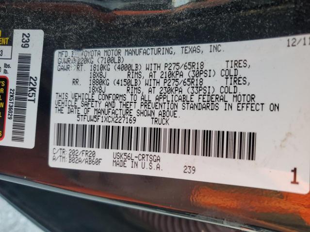 Photo 11 VIN: 5TFUW5F1XCX227169 - TOYOTA TUNDRA DOU 