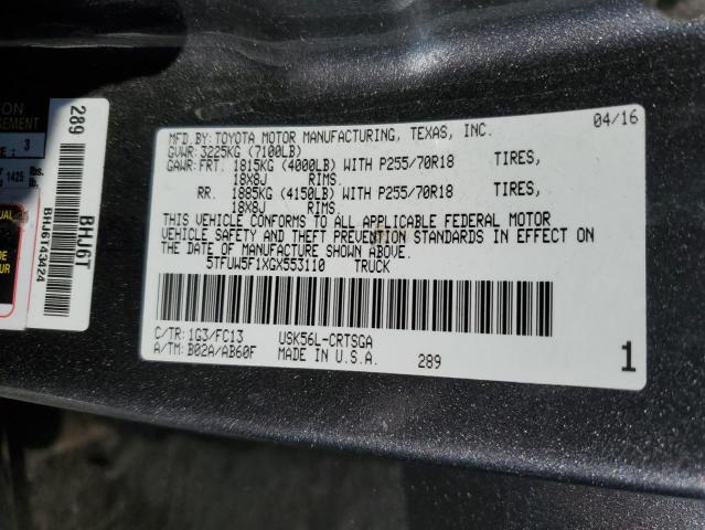 Photo 11 VIN: 5TFUW5F1XGX553110 - TOYOTA TUNDRA DOU 