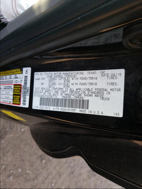 Photo 9 VIN: 5TFUX4EN1FX036773 - TOYOTA TACOMA ACC 