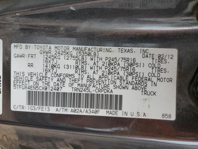 Photo 11 VIN: 5TFUX4EN5CX012407 - TOYOTA TACOMA ACC 