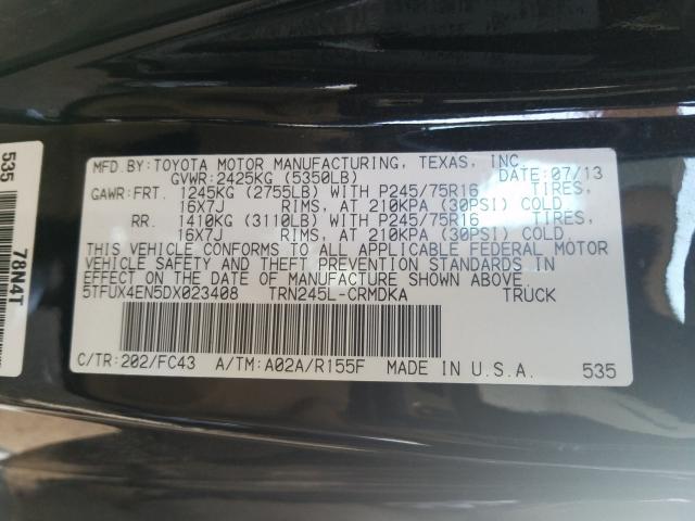 Photo 9 VIN: 5TFUX4EN5DX023408 - TOYOTA TACOMA ACC 