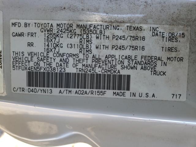 Photo 9 VIN: 5TFUX4EN5FX038123 - TOYOTA TACOMA ACC 