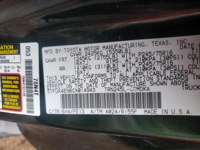 Photo 9 VIN: 5TFUX4EN6CX014943 - TOYOTA TACOMA ACC 