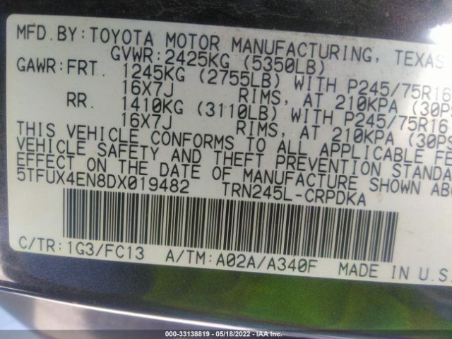 Photo 8 VIN: 5TFUX4EN8DX019482 - TOYOTA TACOMA 