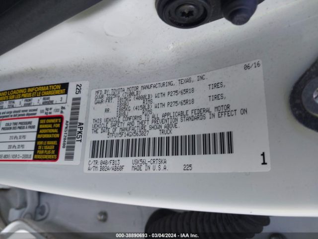 Photo 8 VIN: 5TFUY5F14GX563027 - TOYOTA TUNDRA 