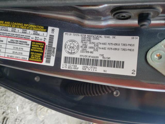 Photo 9 VIN: 5TFUY5F19FX426289 - TOYOTA TUNDRA DOU 