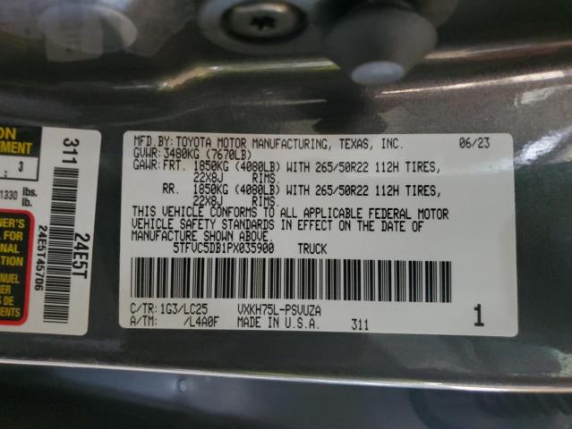 Photo 11 VIN: 5TFVC5DB1PX035900 - TOYOTA TUNDRA CRE 