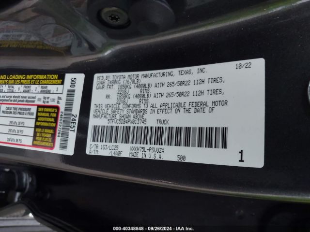 Photo 8 VIN: 5TFVC5DB4PX013745 - TOYOTA TUNDRA 