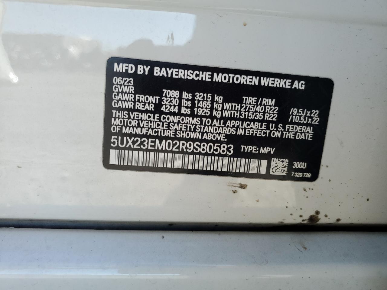 Photo 13 VIN: 5UX23EM02R9S80583 - BMW X7 