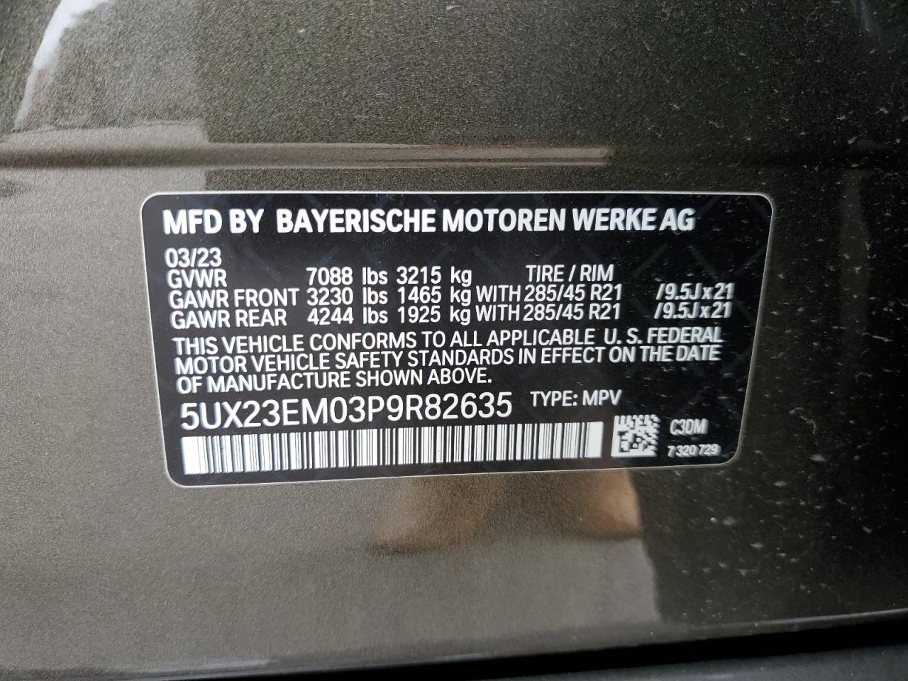 Photo 12 VIN: 5UX23EM03P9R82635 - BMW X7 