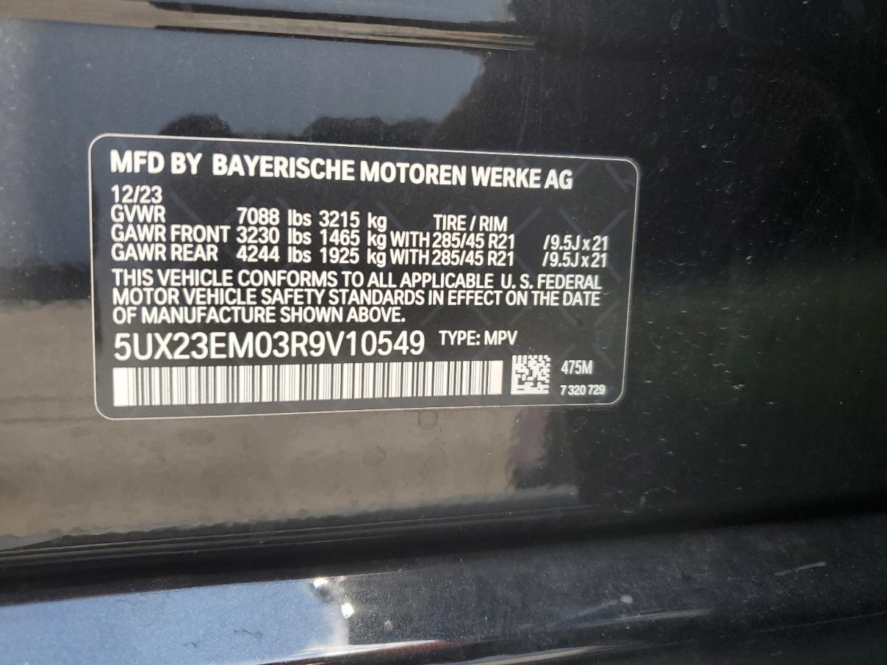 Photo 12 VIN: 5UX23EM03R9V10549 - BMW X7 