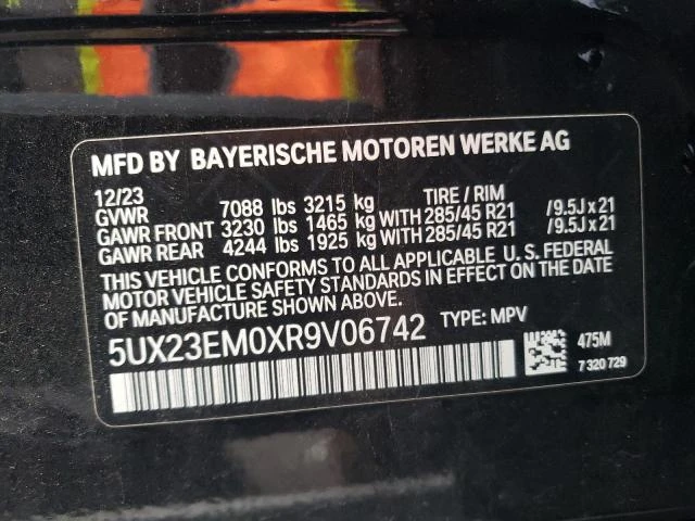 Photo 12 VIN: 5UX23EM0XR9V06742 - BMW X7 XDRIVE4 